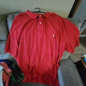 Ralph Lauren Red Polo Shirt Classic Style